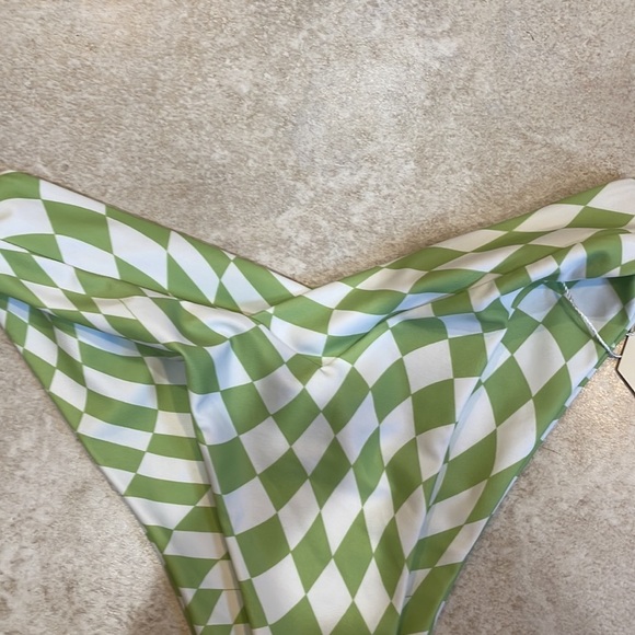 NWT! Aurelle Riza V Checkered Bikini Bottom S - Picture 5 of 7